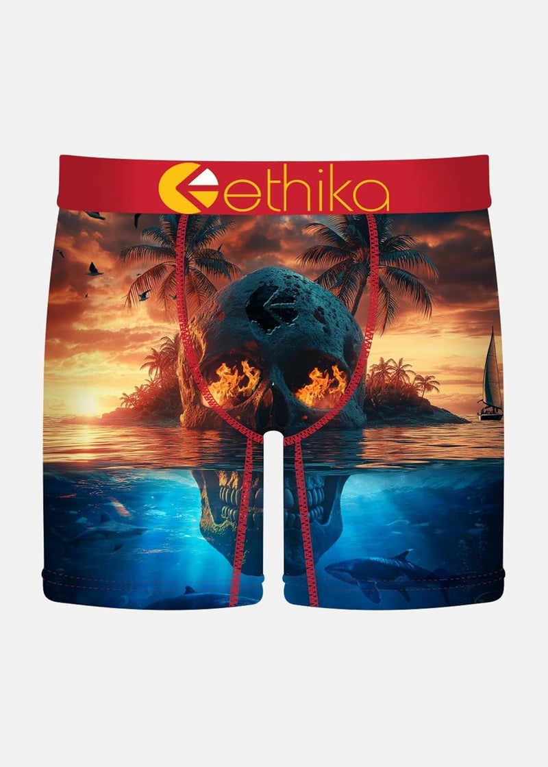 Men’s Mid Boxer Brief, 4-Way Stretch Performance Underwear - Skol Island